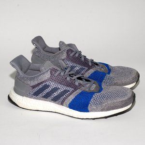 Adidas Men's Ultra Boost Gray Blue Running Lace Up Shoes Athletic Sz 13